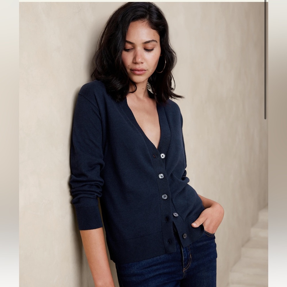 Banana Republic FOREVER CARDIGAN Navy S